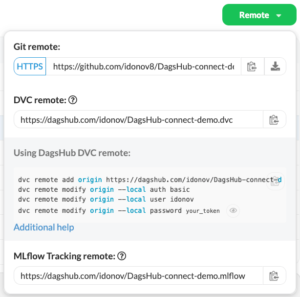 Fully configured DVC remote and MLflow server